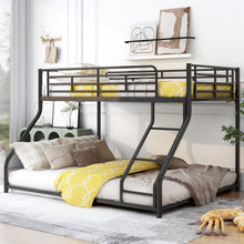 Load image into Gallery viewer, Metal Floor Bunk Bed, Twin XL over Queen, Black
