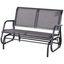 Load image into Gallery viewer, Outsunny - 2 Person Outdoor Glider Bench, Patio Double Swing Rocking Chair Loveseat With Powder Coated Steel Frame For Backyard Garden Porch - Gray
