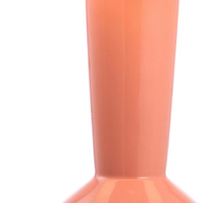 Geometric Table Lamp LED With Drum Shade - Coral