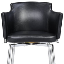 Load image into Gallery viewer, Upholstered Faux Leather Dining Chair With Arms - Black
