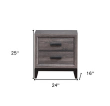 Load image into Gallery viewer, 25" Two Drawer Nightstand - Gray
