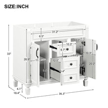 Load image into Gallery viewer, Bathroom Vanity Cabinet With 2 Soft Closing Doors And 2 Drawers

