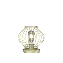 Load image into Gallery viewer, 10" Bedside Table Lamp With Gold Cage Shade - Gold
