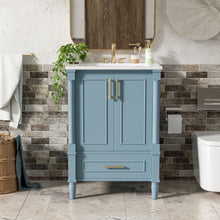 Load image into Gallery viewer, Bathroom Vanity With Ornate French Cylinder Legs, Soft Close Drawer
