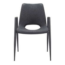 Load image into Gallery viewer, Upholstered Faux Leather And Steel Open Back Dining Arm Chairs (Set of 2) - Black
