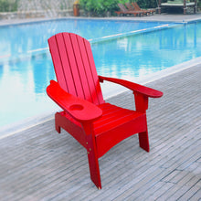 Load image into Gallery viewer, Outdoor Or Indoor Wood Adirondack Chair With An Hole To Hold Umbrella, On The Arm
