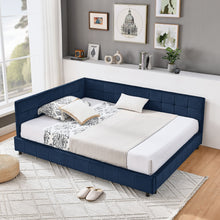 Load image into Gallery viewer, Mid-Century Storage Upholstered Tufted Bed Frame With Backrest And Armrests
