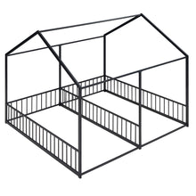 Load image into Gallery viewer, House Platform Beds, 2 Shared Beds, Metal Frame With Guardrails
