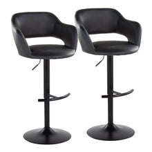 Load image into Gallery viewer, Margarite - Contemporary Adjustable Barstool With Swivel With Rounded T Footrest (Set of 2)
