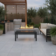 Load image into Gallery viewer, All Weather Slatted Outdoor Coffee Table For Garden - Black
