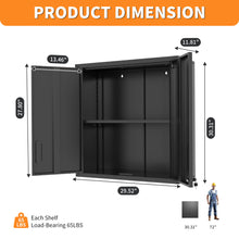 Load image into Gallery viewer, Metal Wall Mounted Tool Storage Cabinet With 2 Locking Doors, Adjustable Shelf, And Drawer
