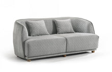 Load image into Gallery viewer, Modern Curved Back Quilted Loveseat - Light Gray
