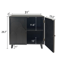 Load image into Gallery viewer, 2 Door Accent Cabinet Storage Cabinet With Adjustable Shelf - Black
