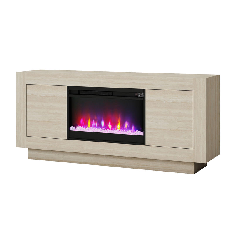 Fireplace TV Stand - Beige