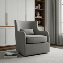 Load image into Gallery viewer, Polyester Blend Solid Color Swivel Arm Chair - Gray
