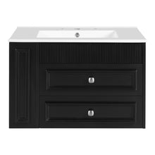 Load image into Gallery viewer, Wall Mounted Bathroom Vanity With 2 Drawers, Sink, Floating Storage Unit
