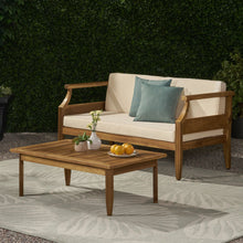 Load image into Gallery viewer, Aston - 2 Piece Wood Outdoor Patio Conversation Seating Set With Cushions

