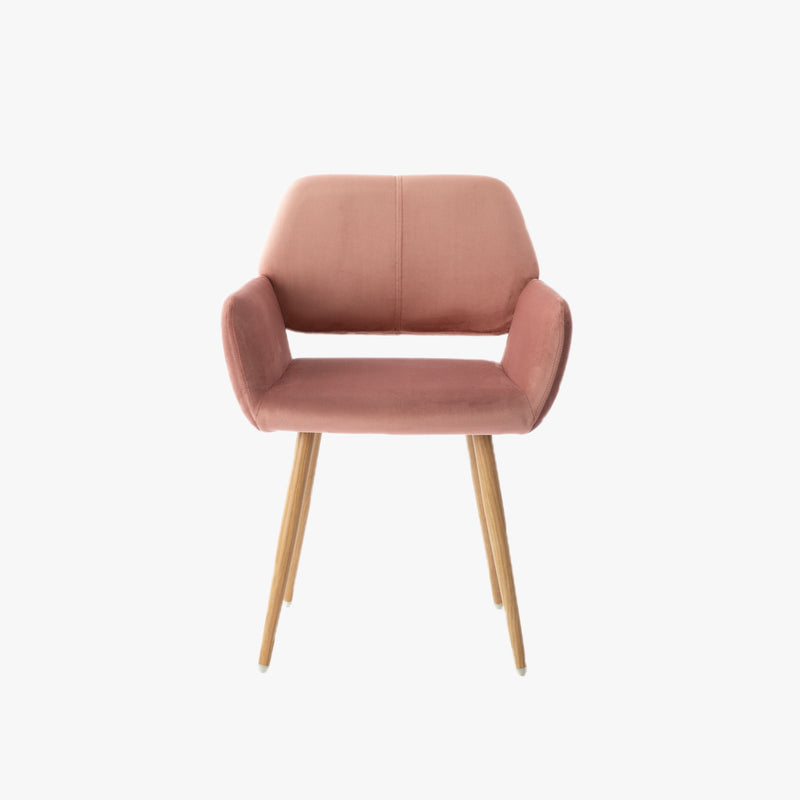 Upholstered Velvet Open Back Dining Chair - Pink