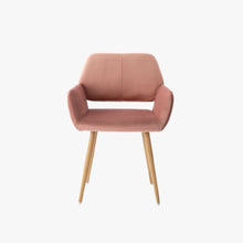 Load image into Gallery viewer, Upholstered Velvet Open Back Dining Chair - Pink
