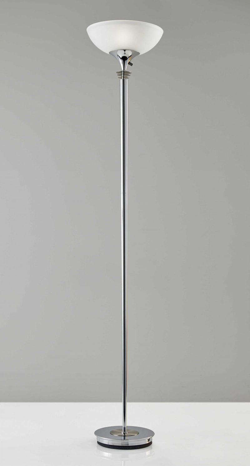 Modern Thick Pole Torchiere Floor Lamp - Silver