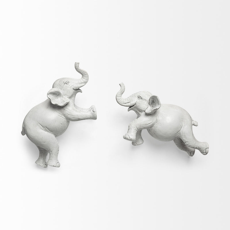 Elephant Decorative Wall Sculpture - White
