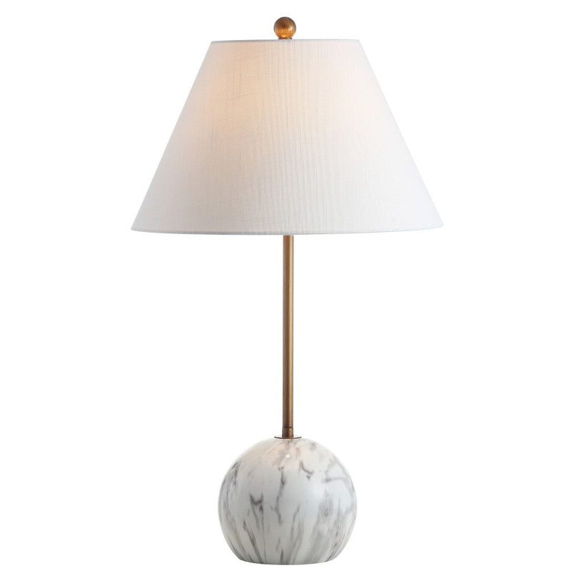 Globe Table Lamp With Globe Shade - White / Gray / Gold