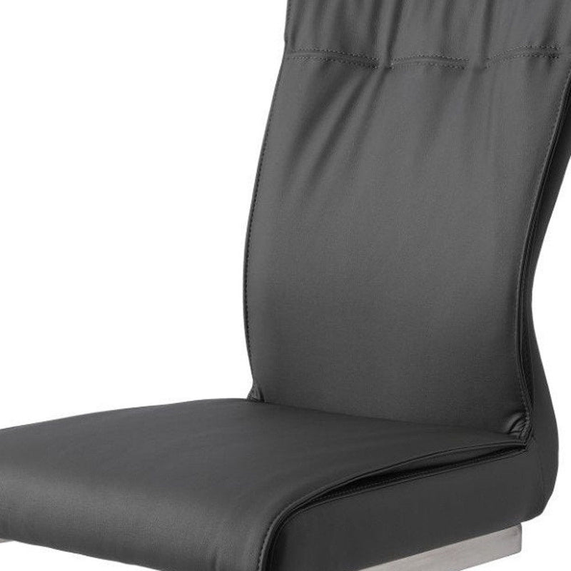 Upholstered Dining Side Chairs (Set of 2) - Gray / Silver