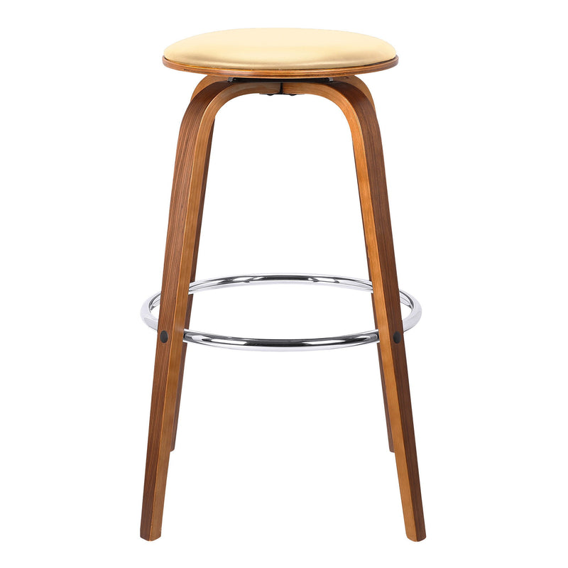 Iron Swivel Backless Counter Height Bar Chair - Cream And Brown