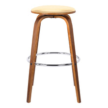 Load image into Gallery viewer, Iron Swivel Backless Counter Height Bar Chair - Cream And Brown
