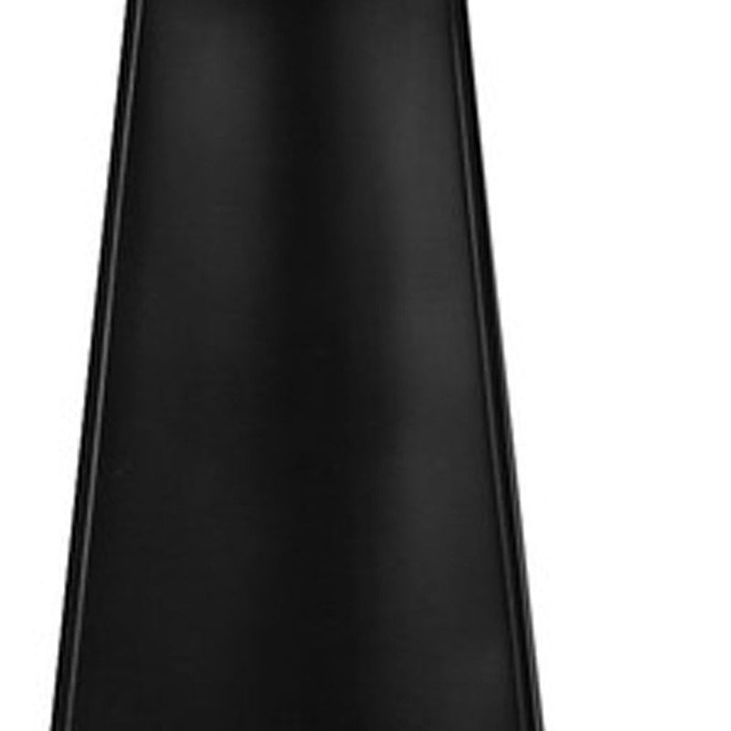 Geometric Table Lamp With Beige Drum Shade - Black
