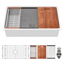 Load image into Gallery viewer, Undermount Workstation Single Bowl Porcelain Ceramic Kitchen Sink
