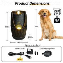 Load image into Gallery viewer, Rustic Barrel Water Fountain With LED Light
