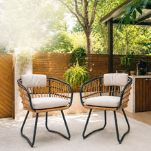 Load image into Gallery viewer, Patio All Weather Armchairs With Cushions (Set of 2) - Beige
