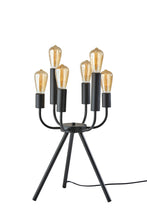 Load image into Gallery viewer, 24" Six Light Tripod Table Lamp - Black

