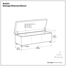Load image into Gallery viewer, Avalon - Contemporary Storage Ottoman Bench
