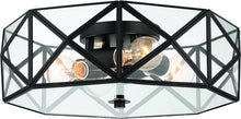 Load image into Gallery viewer, 17'' Unique Statement Four Light Metal Dimmable Flush Chandelier With Shades - Black
