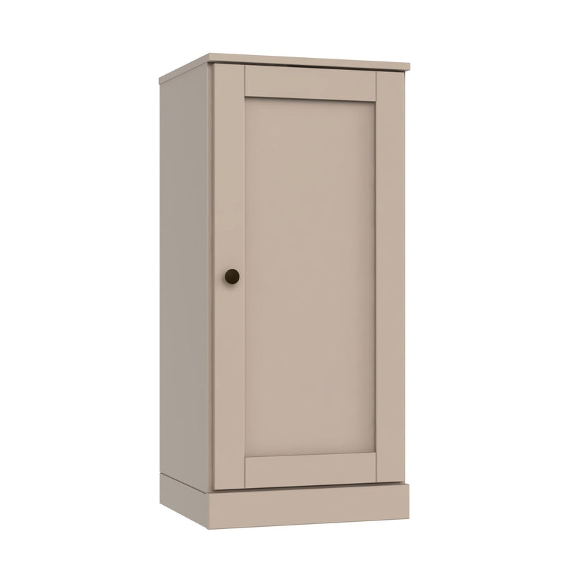 Solid Wood Adjustable Three Tier Library Bookcase With One Door (751327) - Beige