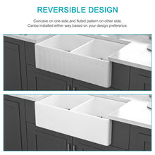 Load image into Gallery viewer, Sink 33" Double Bowl Kitchen Sink With Deep Bowls And Grids - White
