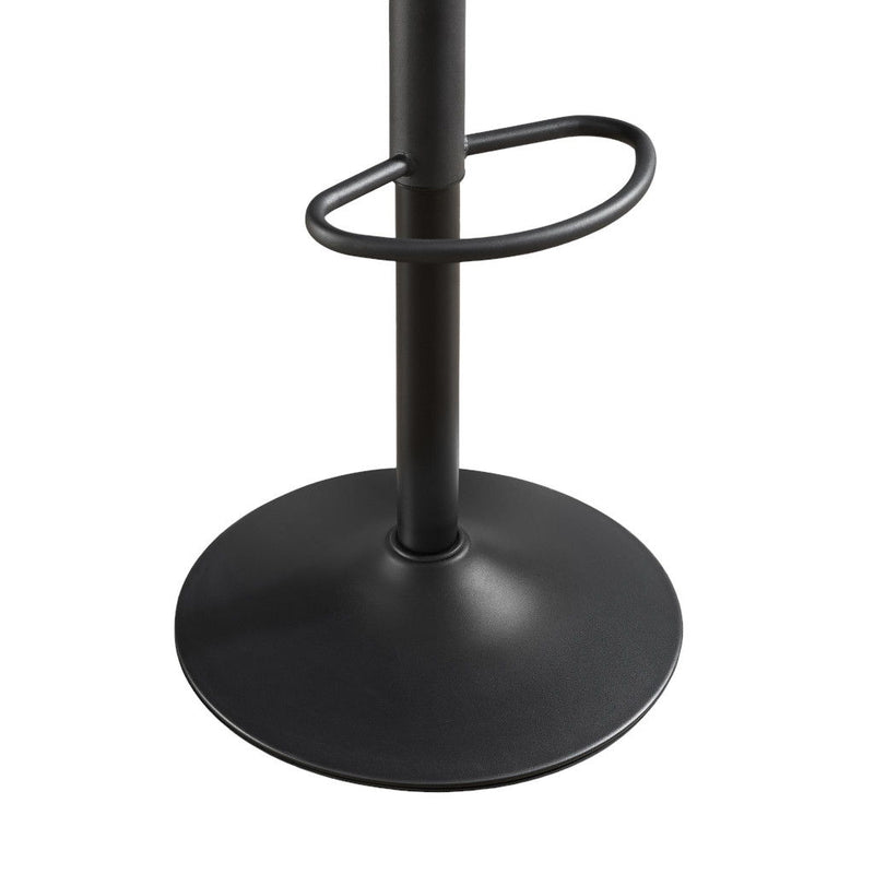 Faux Leather Swivel Low Back Adjustable Height Bar Chairs With Footrest Steel 42" (Set of 2) - Black