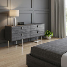 Load image into Gallery viewer, 70" Wood Four Drawer Double Dresser - Gray

