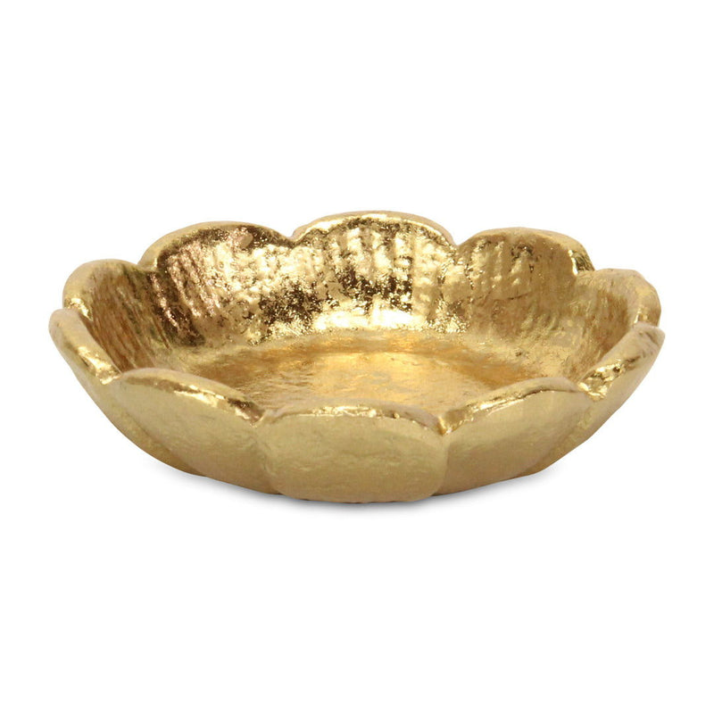 5" Cast Iron Handmade Round Trinket Tray - Gold