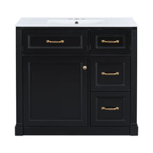 Load image into Gallery viewer, Modern Bathroom Vanity With Sink, 4 Drawers, Soft-Close Door, Adjustable Shelf
