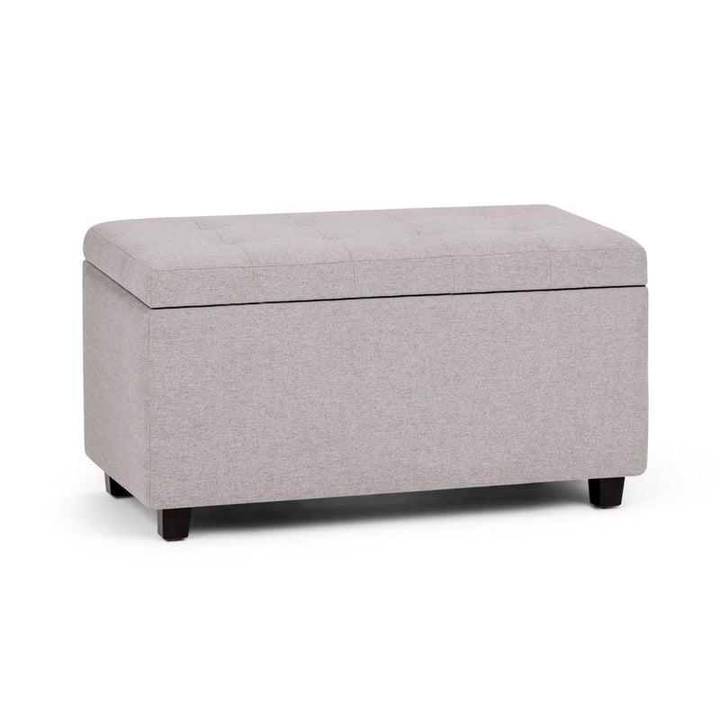 34" Upholstery Storage Ottoman - Dark Brown / Cloud