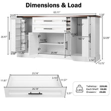 Load image into Gallery viewer, Barn Door Storage Cabinet With 2 Drawers &amp; Door Rack, Adjustable Shelves
