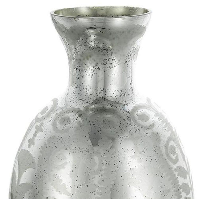 Floral Table Vase - Antiqued Silver