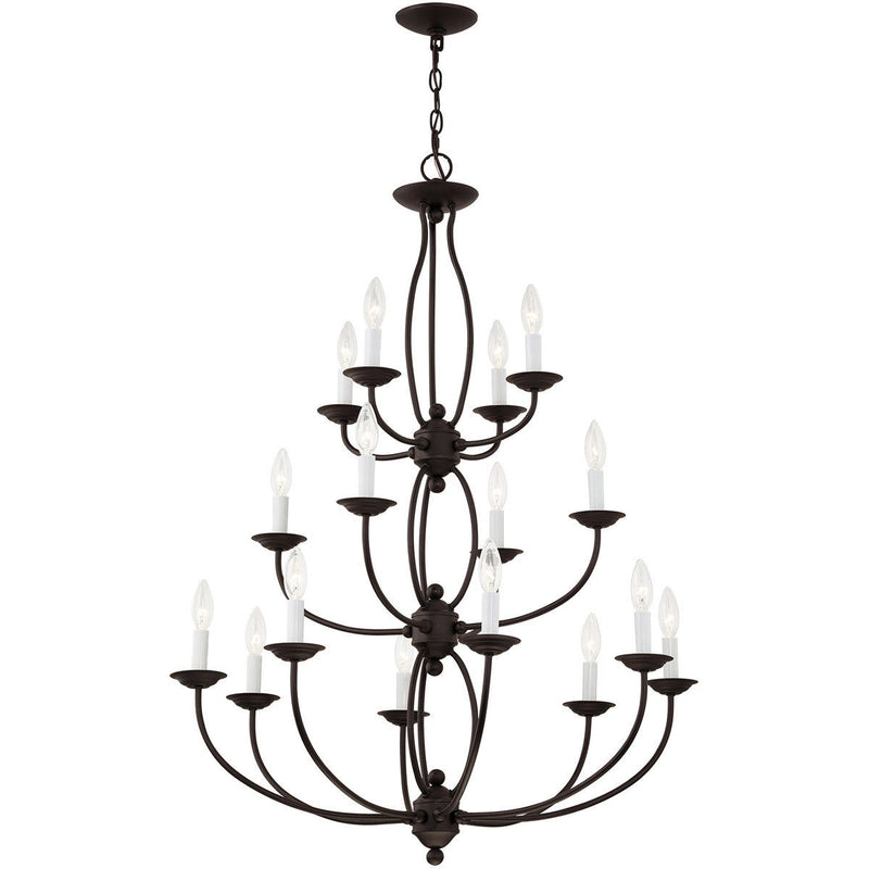 42" Multi Light Metal Dimmable Chandelier With Shades - Bronze