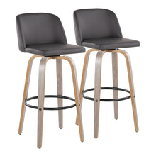 Load image into Gallery viewer, Toriano - Mid-Century Modern Fixed Height BarStool With Round Footrest (Set of 2)
