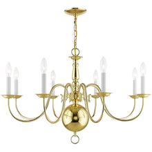 Load image into Gallery viewer, 21" Eight Light Dimmable Chandelier With Shades - Brass
