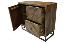 Load image into Gallery viewer, Solid Wood Accent Chest With A Door And Shelves - Shades of Natural Brown
