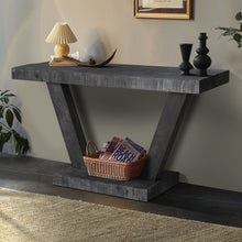 Load image into Gallery viewer, Vintage Distressed Wood Entryway Bench With 2 Tier Storage Cabinet
